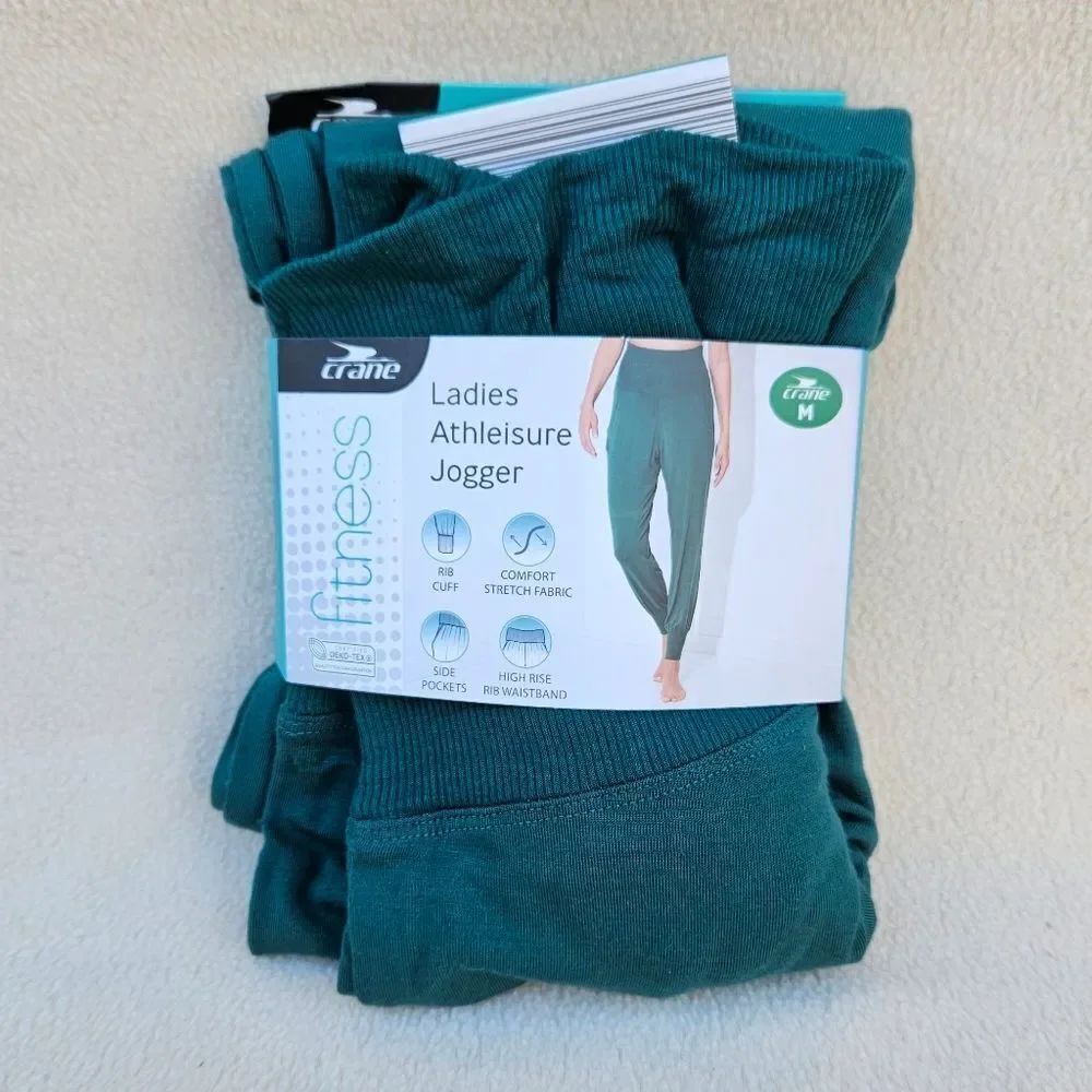 Crane Fitness Athleisure Joggers in Teal Blue